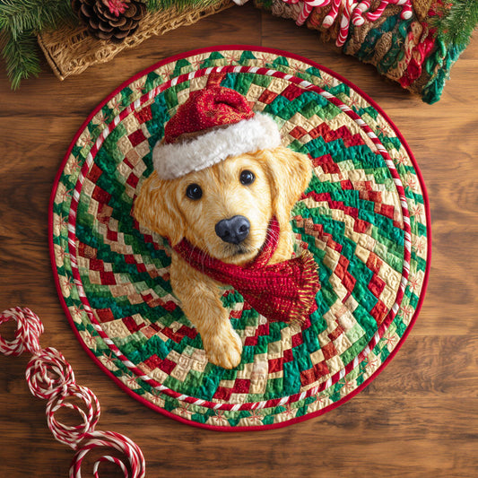 Golden Pine Quilted Round Mat NCU0TD470