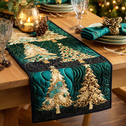 Golden Pine Quilted Table Runner NCU0TD553