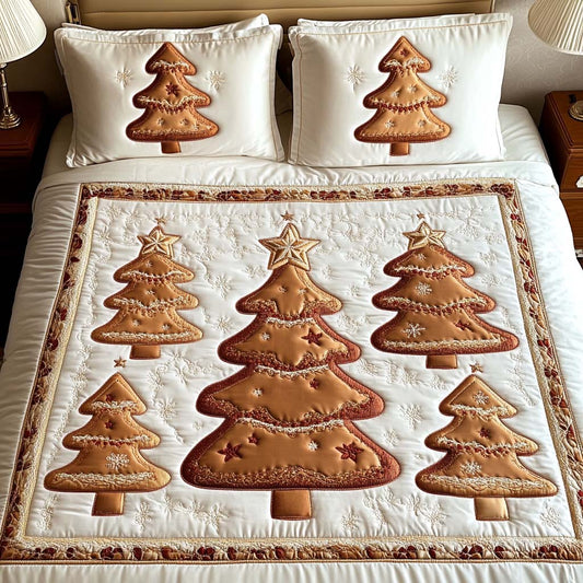 Golden Pines Charm 3-Piece Quilted Bedding Set NCU0NT2176