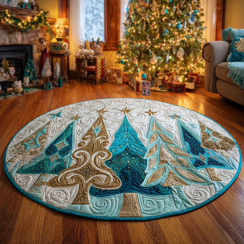 Golden Pines Quilted Round Mat NCU0TV409