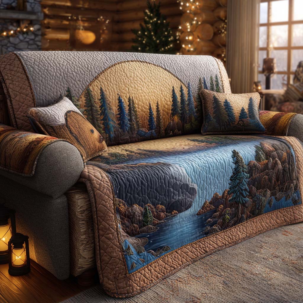 Bear Quilted Sofa Cover NCU0VT332