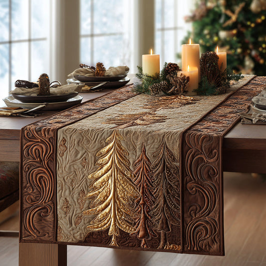 Golden Pines Quilted Table Runner NCU0DV8732