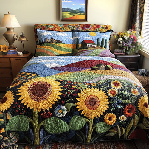 Golden Plains 3-Piece Quilted Bedding Set NCU0PT7338