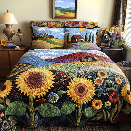 Golden Plains 3-Piece Quilted Bedding Set NCU0PT7338