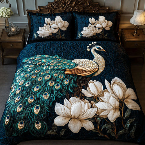 Golden Plumage 3-Piece Quilted Bedding Set NCU0PT4654