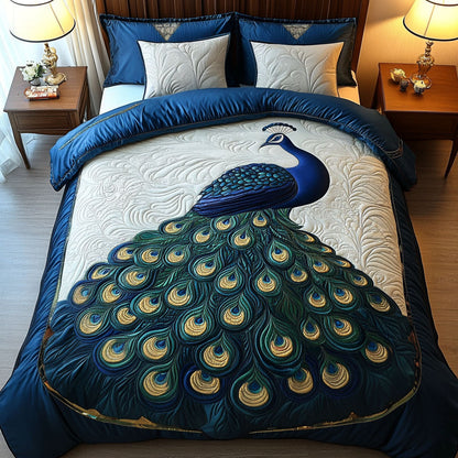 Golden Plumage Grace 3-Piece Quilted Bedding Set NCU0NT4873