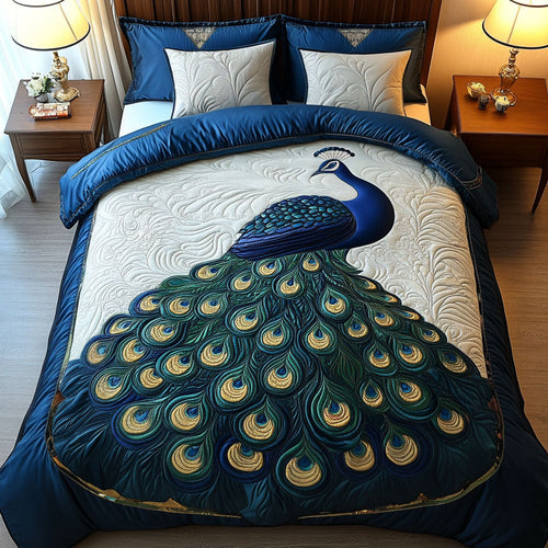 Golden Plumage Grace 3-Piece Quilted Bedding Set NCU0NT4873