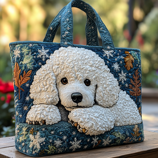 Golden Poodle Quilted Tote Bag NCU0DK10119