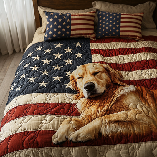 Golden Pride 3-Piece Quilted Bedding Set NCU0DV5497