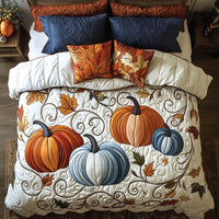 Golden Pumpkin Days 3-Piece Quilted Bedding Set NCU0NT8352
