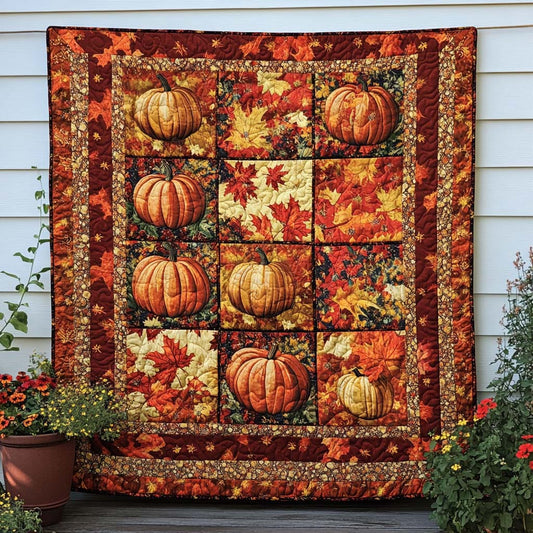 Golden Pumpkin Lane Quilted Blanket NCU0NT8423