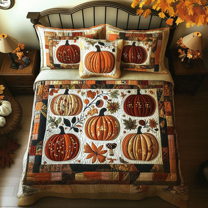 Golden Pumpkin Patch 3-Piece Quilted Bedding Set NCU0PT7822