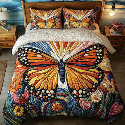 Golden Radiance 3-Piece Quilted Bedding Set NCU0VL1051