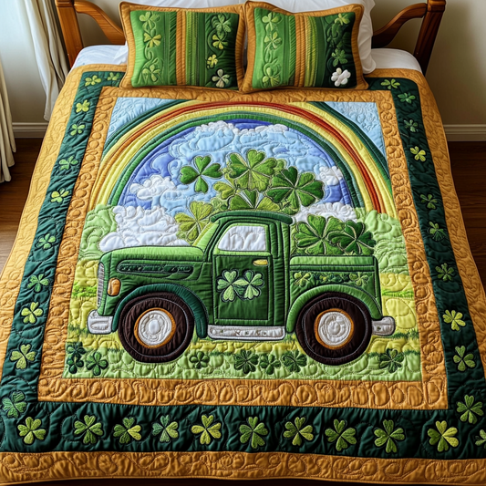 Golden Rainbow 3-Piece Quilted Bedding Set NCU0VH1943