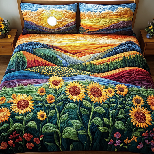 Golden Range 3-Piece Quilted Bedding Set NCU0VL2639