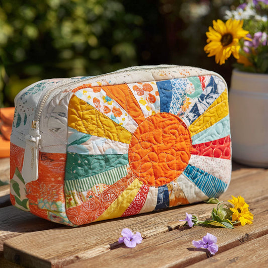 Golden Ray Quilted Makeup Bag NCU0PT9286