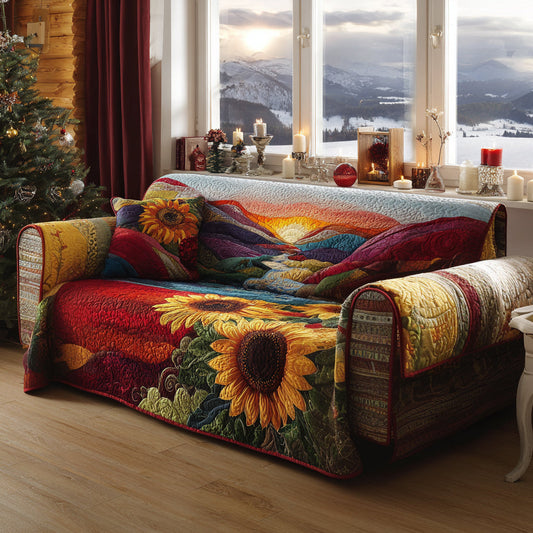 Golden Rays Quilted Sofa Cover NCU0DV8574