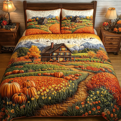 Golden Retreat 3-Piece Quilted Bedding Set NCU0DK9151