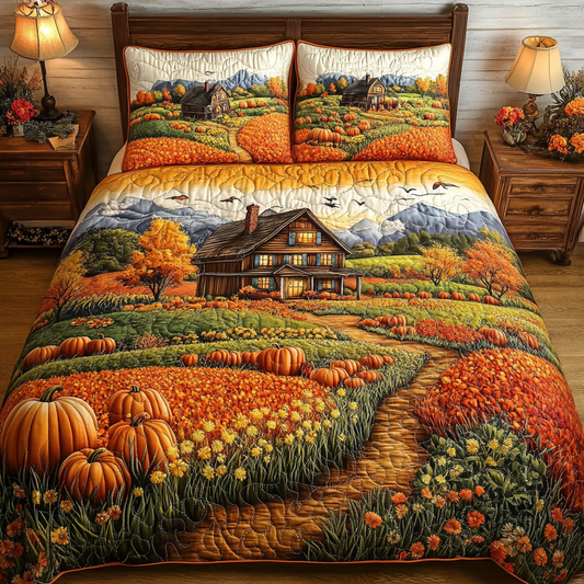 Golden Retreat 3-Piece Quilted Bedding Set NCU0DK9151