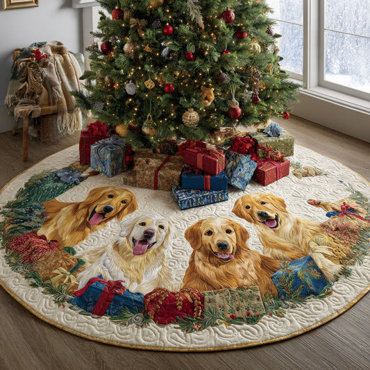 Golden Retriever Blessing Quilted Christmas Tree Skirt NCU0DV8157