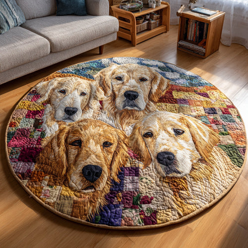 Golden Retriever Bond Quilted Round Mat NCU0HH1574