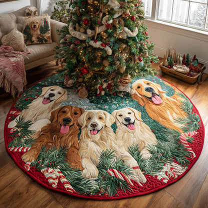 Golden Retriever Comfort Quilted Christmas Tree Skirt NCU0DV8164
