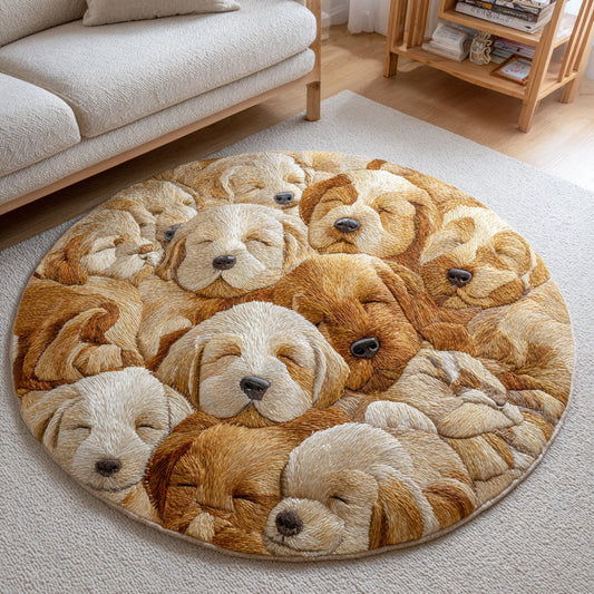 Golden Retriever Cozy Quilted Round Mat NCU0HH1575