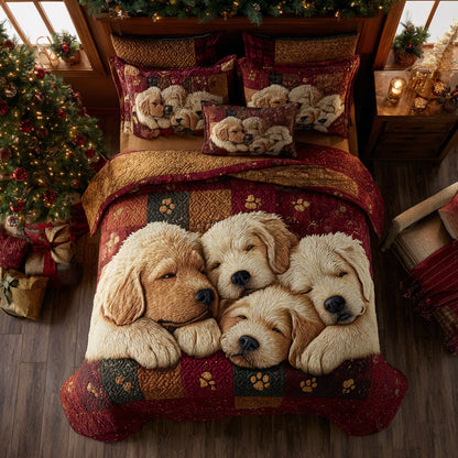 Golden Retriever Dreamer 3-Piece Quilted Bedding Set NCU0HH1563