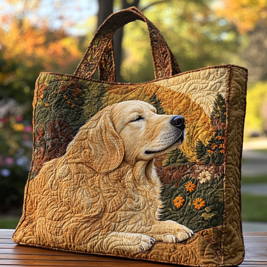 Golden Retriever Glow Quilted Tote Bag NCU0DK9654