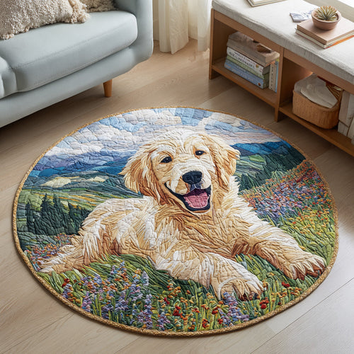 Golden Retriever Haven Quilted Round Mat NCU0HH1577