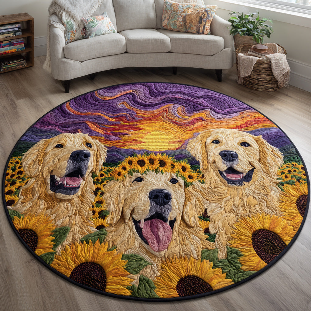 Golden Retriever Joy Quilted Round Mat NCU0HH1578
