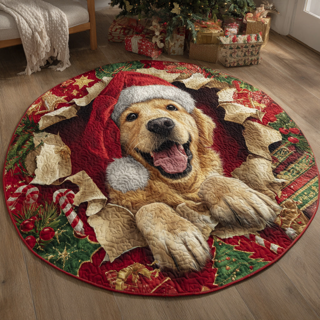 Golden Retriever Joy Quilted Round Mat NCU0HH662