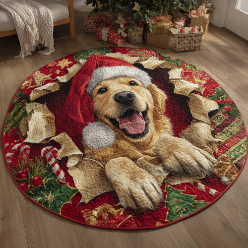 Golden Retriever Joy Quilted Round Mat NCU0HH662