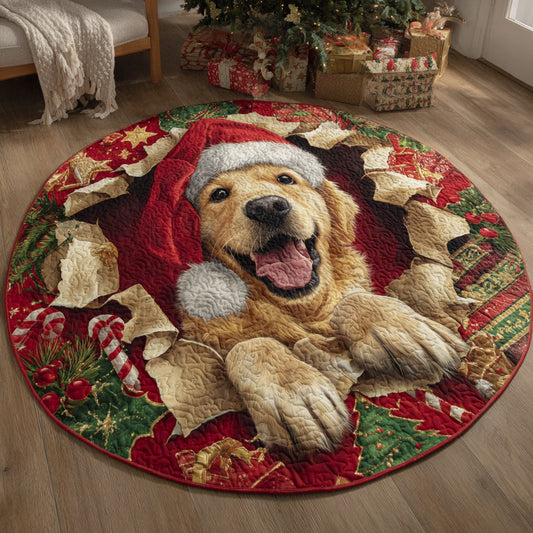 Golden Retriever Joy Quilted Round Mat NCU0HH662