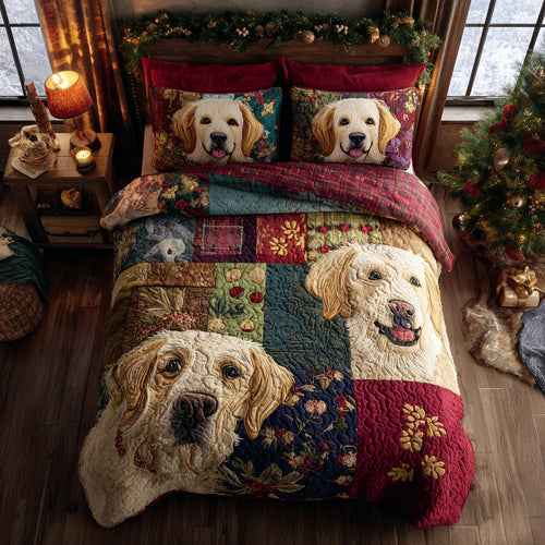 Golden Retriever Peak 3-Piece Quilted Bedding Set NCU0HH1568