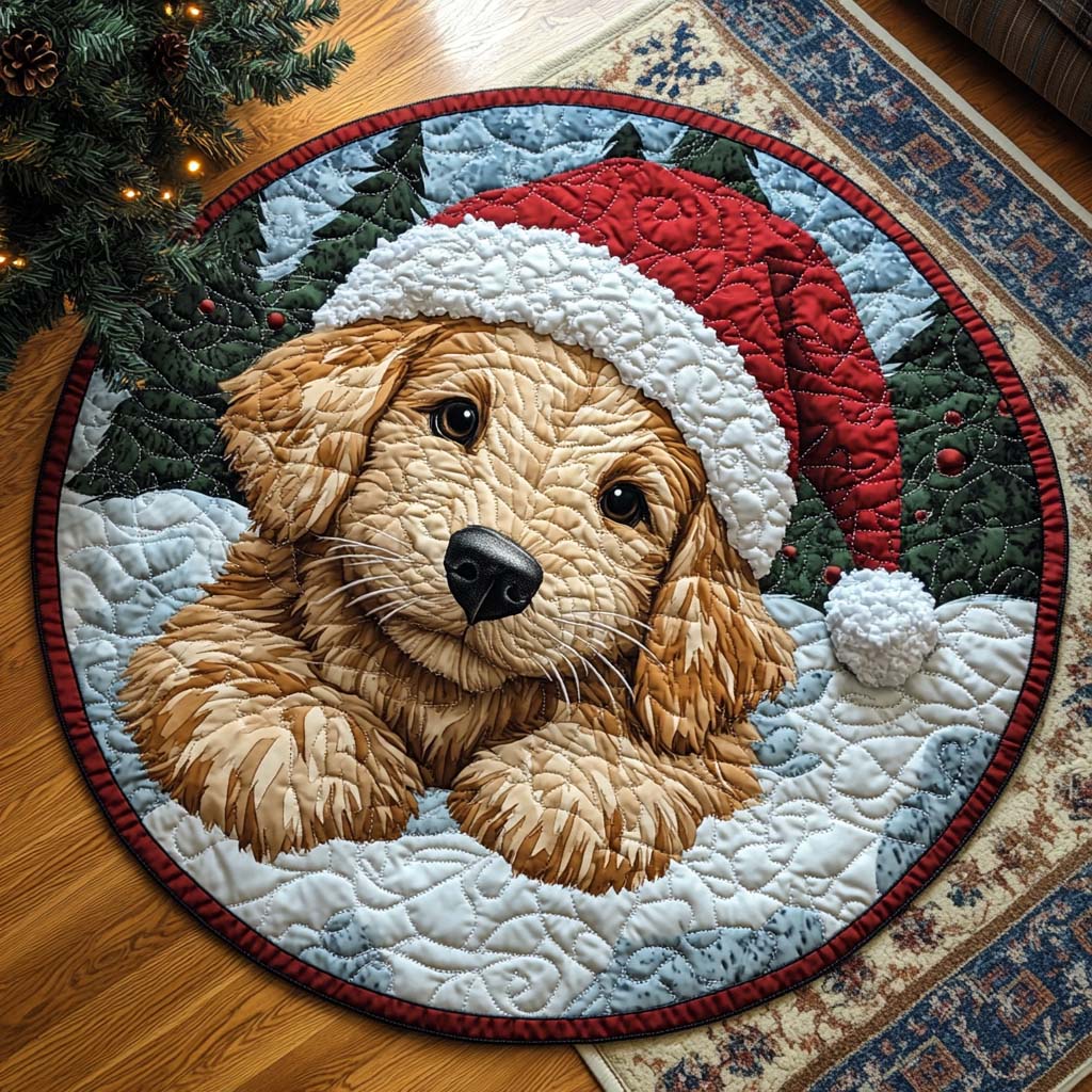 Golden Retriever Quilted Round Mat NCU0XD387