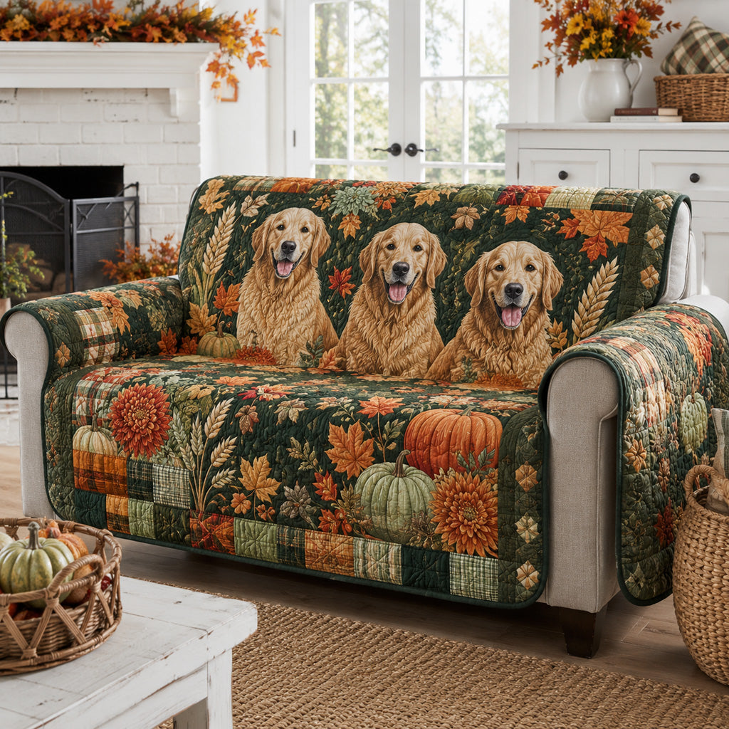 Golden Retriever Sanctuary Quilted Sofa Cover NCU0HH2101
