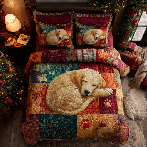 Golden Retriever Slumber 3-Piece Quilted Bedding Set NCU0HH1569
