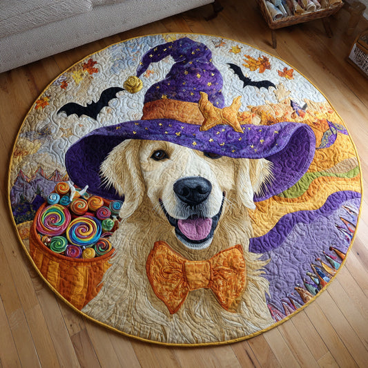 Golden Retriever Spells Quilted Round Mat NCU0HH526