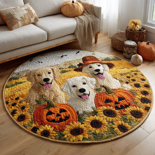 Golden Retriever Trio Quilted Round Mat NCU0HH527