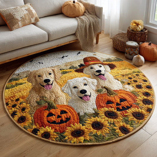 Golden Retriever Trio Quilted Round Mat NCU0HH527