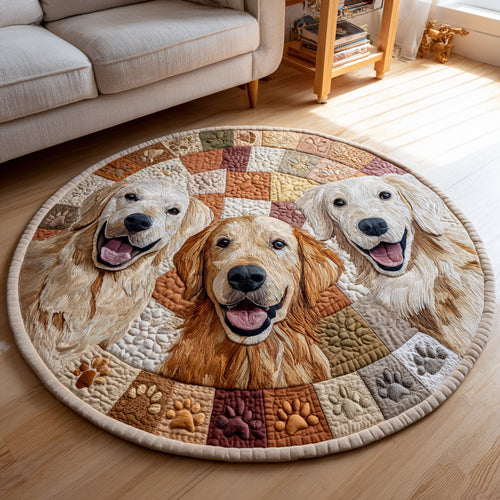 Golden Retriever Unity Quilted Round Mat NCU0HH1581