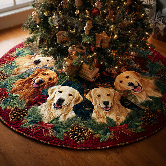 Golden Retriever Warmth Quilted Christmas Tree Skirt NCU0DV8111