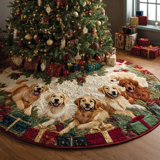 Golden Retriever Wonder Quilted Christmas Tree Skirt NCU0DV8167
