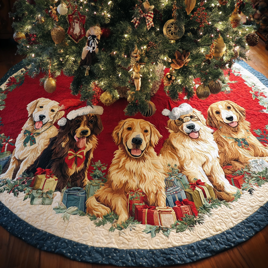 Golden Retrievers Harmony Christmas Quilted Tree Skirt NCU0DK10688