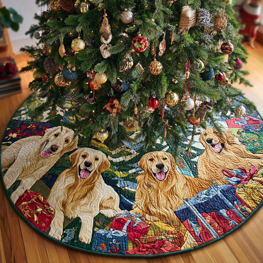 Golden Retrievers Spirit Christmas Quilted Tree Skirt NCU0DK10685