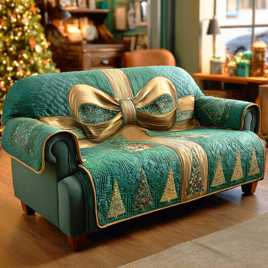 Golden Ribbon Charm Quilted Sofa Cover NCU0TD1047