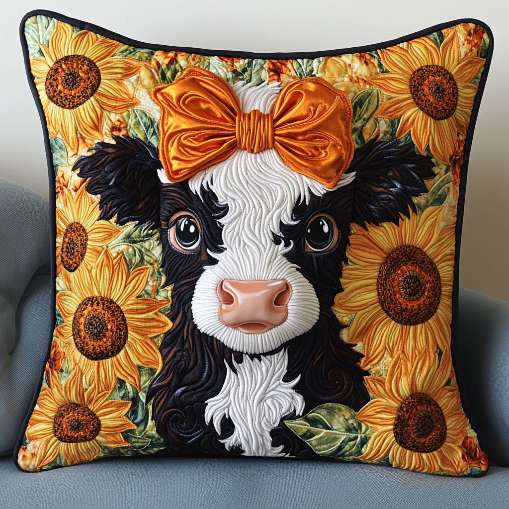 Golden Ribbon Moo Quilted Pillow Case NCU0NT5740