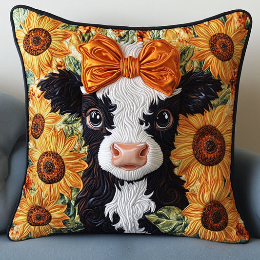 Golden Ribbon Moo Quilted Pillow Case NCU0NT5740