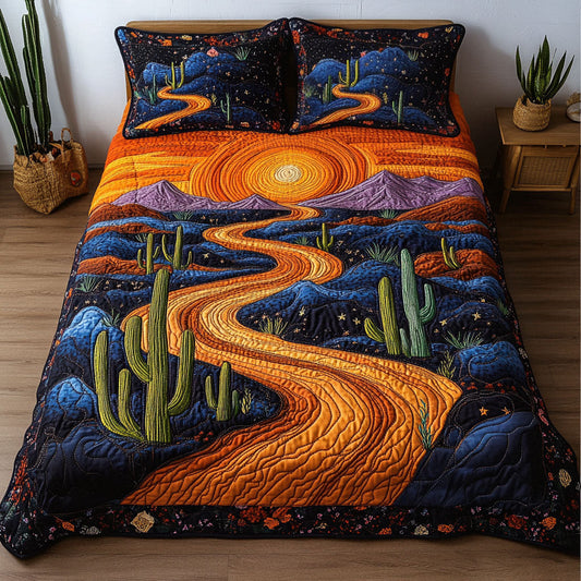Golden River 3-Piece Quilted Bedding Set NCU0NT4168